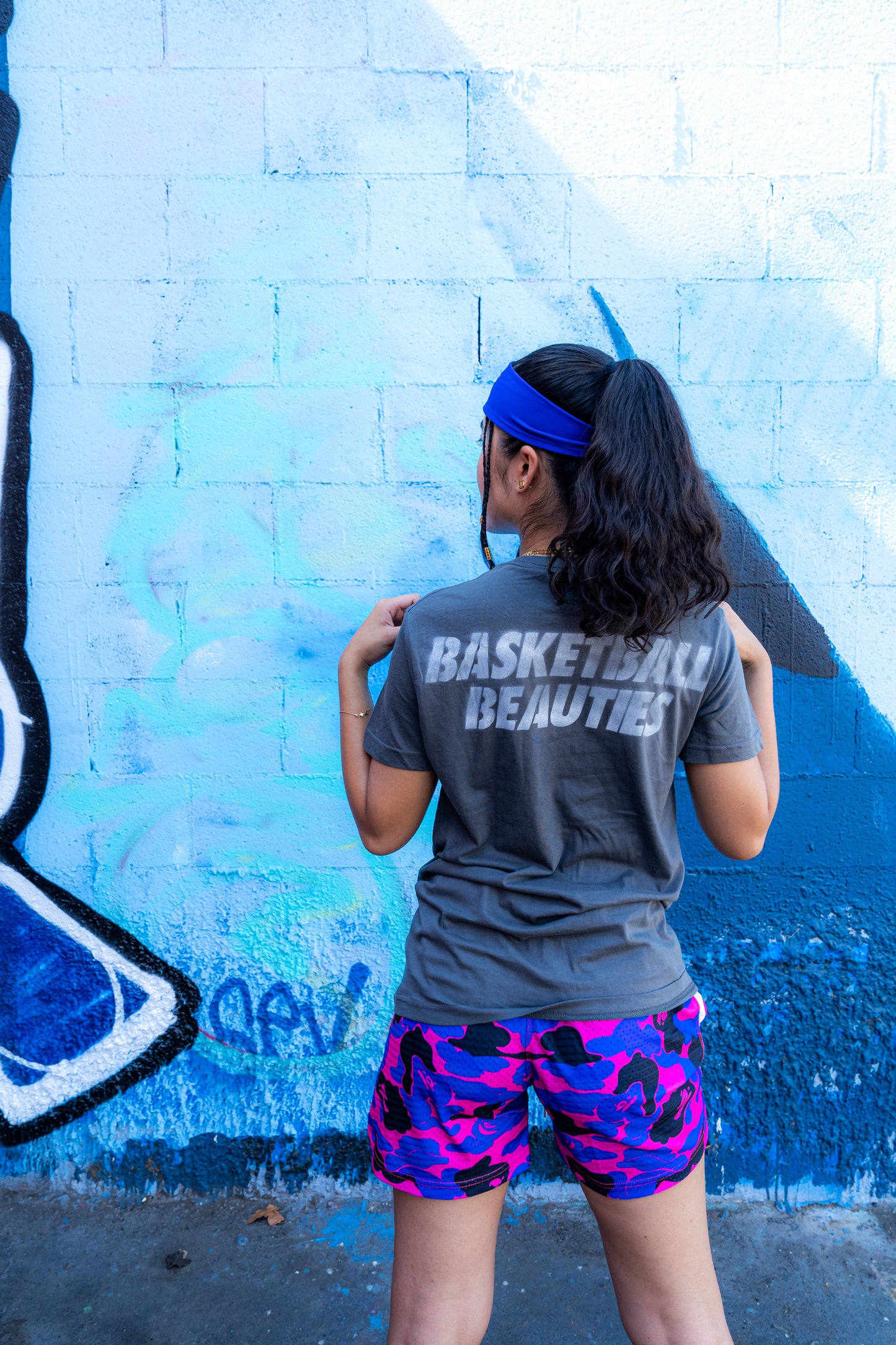 Basketball Beauties Charcoal Soft Stencil Tee